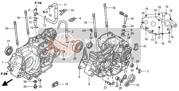 Honda TRX450R SPORTRAX 2005 Carter pour un 2005 Honda TRX450R SPORTRAX