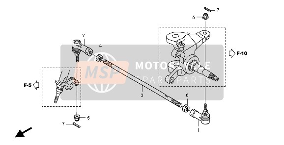 Honda TRX450R SPORTRAX 2005 Rotule de direction pour un 2005 Honda TRX450R SPORTRAX