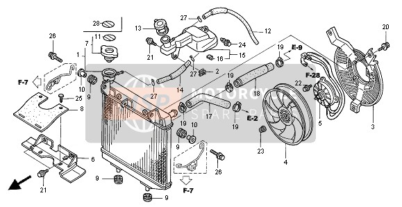 Honda TRX450R SPORTRAX 2005 Radiateur pour un 2005 Honda TRX450R SPORTRAX