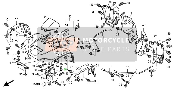 Honda TRX650FA FOURTRAX RINCON 2005 FRONT FENDER for a 2005 Honda TRX650FA FOURTRAX RINCON