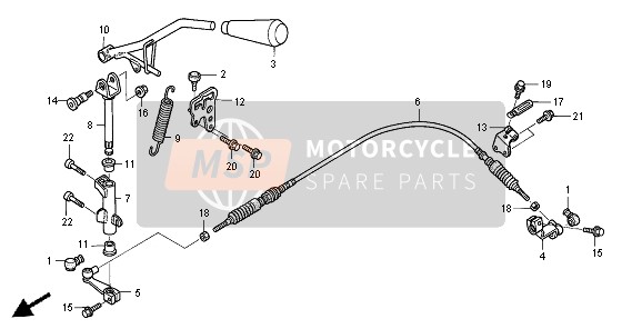 Honda TRX650FA FOURTRAX RINCON 2005 SELECT LEVER for a 2005 Honda TRX650FA FOURTRAX RINCON