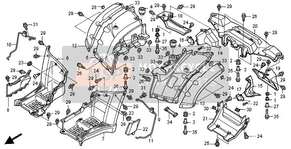 80100HN8000ZD, Fender, R. Rr. *NH1 * (NH1 Black), Honda, 0