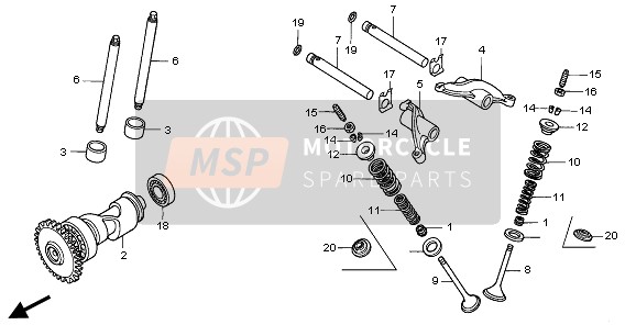 Honda TRX250EX SPORTRAX 2006 CAMSHAFT for a 2006 Honda TRX250EX SPORTRAX