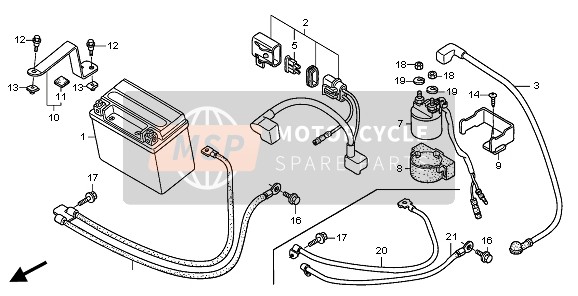 Honda TRX250EX SPORTRAX 2006 Batterie pour un 2006 Honda TRX250EX SPORTRAX