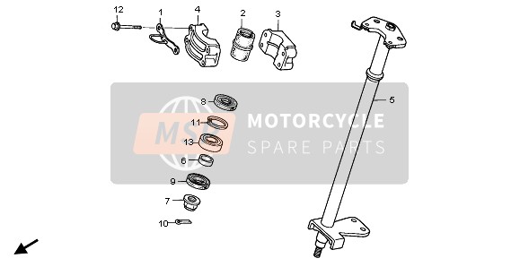 Honda TRX300EX FOURTRAX 2000 Arbre de direction pour un 2000 Honda TRX300EX FOURTRAX