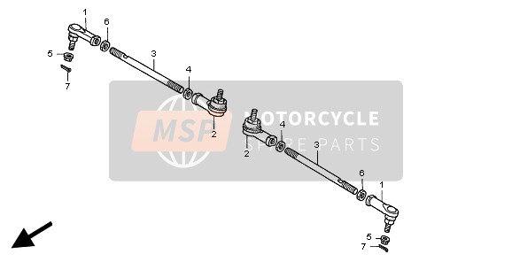 Honda TRX350FE FOURTRAX 4x4 ES 2006 TIE ROD for a 2006 Honda TRX350FE FOURTRAX 4x4 ES