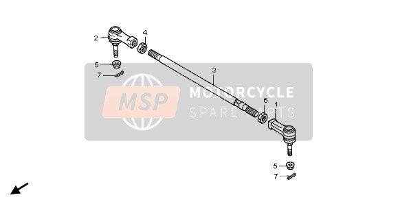 Honda TRX300EX FOURTRAX 2000 TIE ROD for a 2000 Honda TRX300EX FOURTRAX