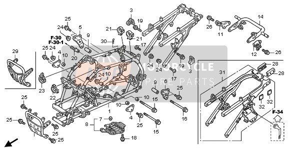 50221HP1600, Stang, Draagpijp, Honda, 0