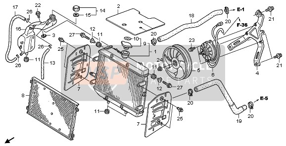 Honda TRX680FA FOURTRAX RINCON 2006 RADIATOR for a 2006 Honda TRX680FA FOURTRAX RINCON