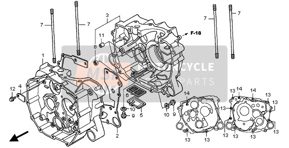 Honda TRX250EX SPORTRAX 2007 CRANKCASE for a 2007 Honda TRX250EX SPORTRAX