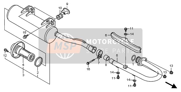 Honda TRX250EX SPORTRAX 2007 MUFFLER for a 2007 Honda TRX250EX SPORTRAX