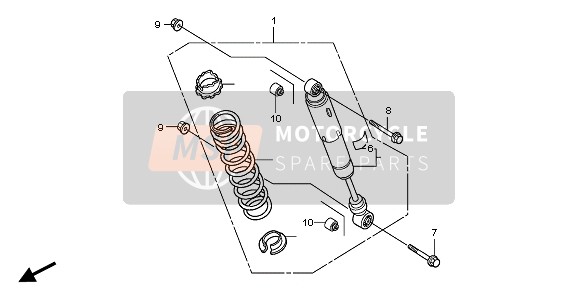 52400HM3A61, Ens. Amortisseur Ar., Honda, 0