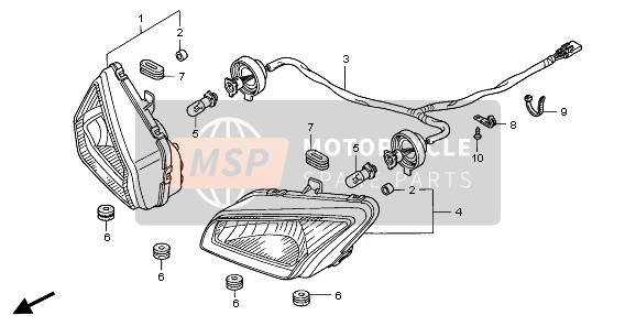 Honda TRX400FA 2007 Faro para un 2007 Honda TRX400FA