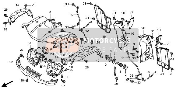 Honda TRX400FA 2007 VORDERER KOTFLÜGEL für ein 2007 Honda TRX400FA