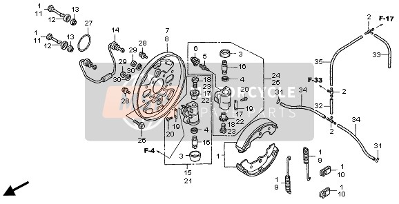 Honda TRX400FA 2007 Panel de freno delantero para un 2007 Honda TRX400FA