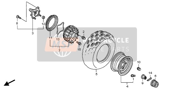 Honda TRX400FA 2007 FRONT WHEEL for a 2007 Honda TRX400FA