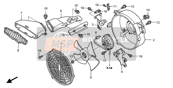 Honda TRX400FA 2007 Koelventilator voor een 2007 Honda TRX400FA