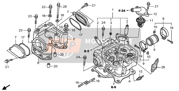 Honda TRX500FA FORETRAX FOREMAN 2007 CYLINDER HEAD for a 2007 Honda TRX500FA FORETRAX FOREMAN