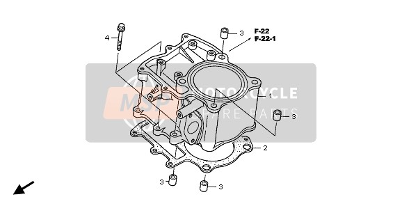 Honda TRX500FA FORETRAX FOREMAN 2007 Cylindre pour un 2007 Honda TRX500FA FORETRAX FOREMAN