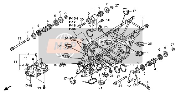 Honda TRX500FA FORETRAX FOREMAN 2007 Corps du cadre pour un 2007 Honda TRX500FA FORETRAX FOREMAN