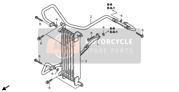 Honda TRX500FA FORETRAX FOREMAN 2007 Radiatore dell'olio per un 2007 Honda TRX500FA FORETRAX FOREMAN