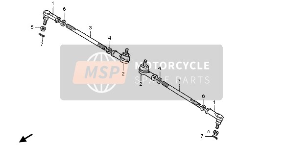 Honda TRX680FA 2007 TIE ROD for a 2007 Honda TRX680FA