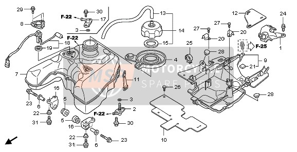 Honda TRX680FA 2007 Serbatoio di carburante per un 2007 Honda TRX680FA