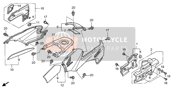 Honda TRX680FA 2007 Copertura del corpo per un 2007 Honda TRX680FA