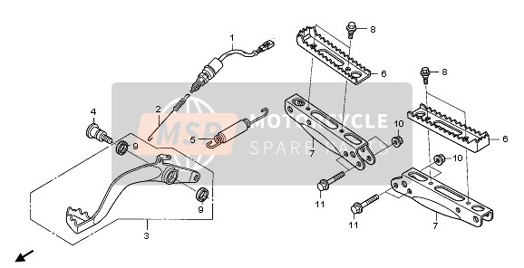 Honda TRX680FA 2007 Étape & Pédale pour un 2007 Honda TRX680FA