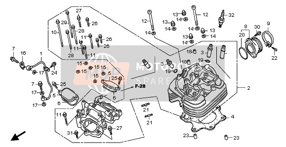 Honda TRX300EX SPORTTRAX 2001 CYLINDER HEAD for a 2001 Honda TRX300EX SPORTTRAX