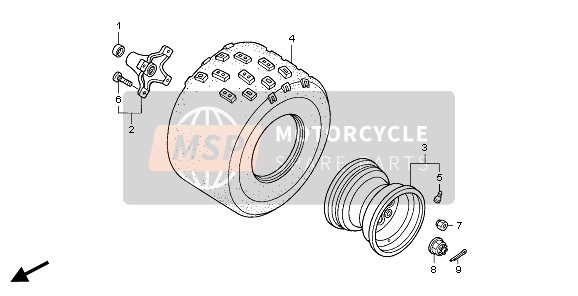 Honda TRX250EX 2008 REAR WHEEL for a 2008 Honda TRX250EX