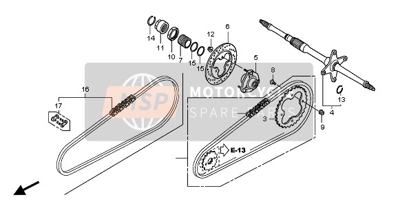 Honda TRX300EX 2008 REAR WHEEL AXLE for a 2008 Honda TRX300EX