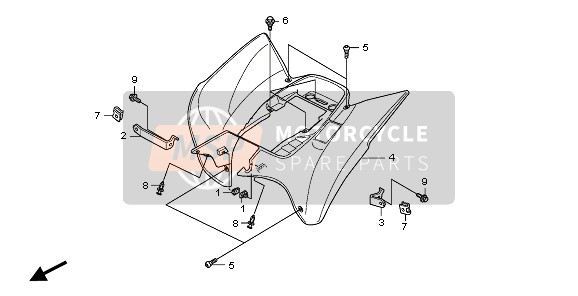 Honda TRX300EX 2008 Guardabarros trasero para un 2008 Honda TRX300EX