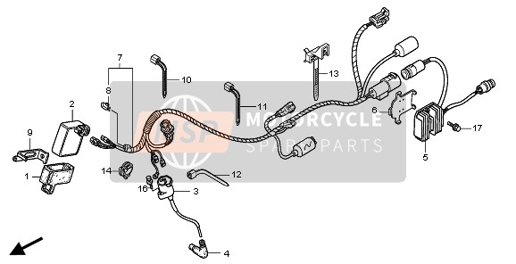 Honda TRX300EX 2008 WIRE HARNESS for a 2008 Honda TRX300EX