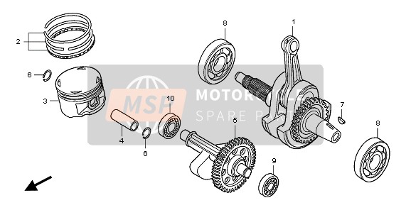 Honda TRX400EX SPORTRAX 2008 CRANKSHAFT & PISTON for a 2008 Honda TRX400EX SPORTRAX