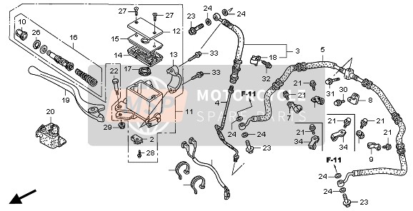 Honda TRX400EX SPORTRAX 2008 FRONT BRAKE MASTER CYLINDER for a 2008 Honda TRX400EX SPORTRAX