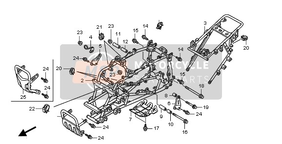 50200HN1A70ZA, Body Comp., Rr. Frame *NH456M* (NH456M Io Silver Metallic), Honda, 0