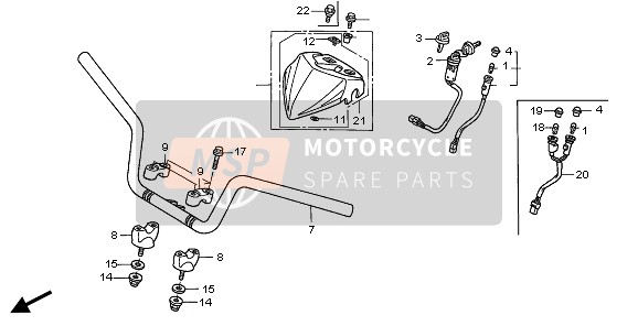 Honda TRX450ER 2008 Tuyau de poignée pour un 2008 Honda TRX450ER