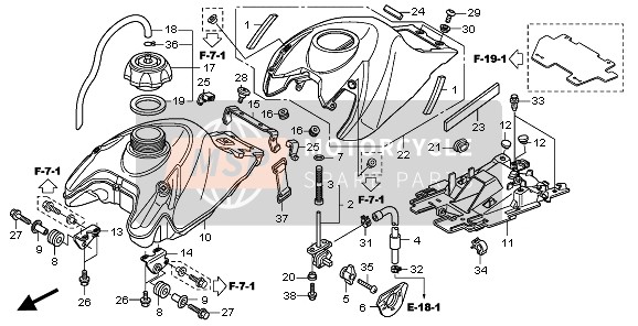 17525HP1A00, Stay, Fuel Tank, Honda, 0