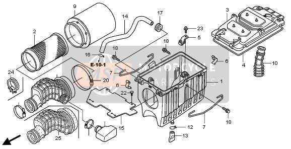 17253HP1A00, Verbindingsbuis, Luchtfil, Honda, 0