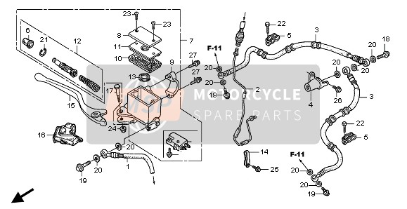 Honda TRX300EX SPORTTRAX 2001 FR. BRAKE MASTER CYLINDER for a 2001 Honda TRX300EX SPORTTRAX