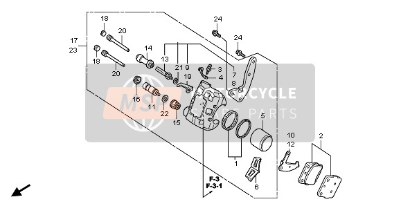 Honda TRX300EX SPORTTRAX 2001 FRONT BRAKE CALIPER for a 2001 Honda TRX300EX SPORTTRAX