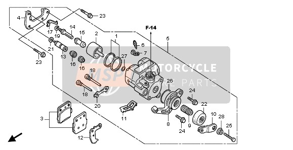 Honda TRX300EX SPORTTRAX 2001 REAR BRAKE CALIPER for a 2001 Honda TRX300EX SPORTTRAX