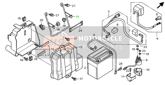 Honda TRX680FA FOURTRAX RINCON 2008 Batterie pour un 2008 Honda TRX680FA FOURTRAX RINCON