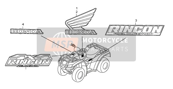 Honda TRX680FA FOURTRAX RINCON 2008 MARK for a 2008 Honda TRX680FA FOURTRAX RINCON