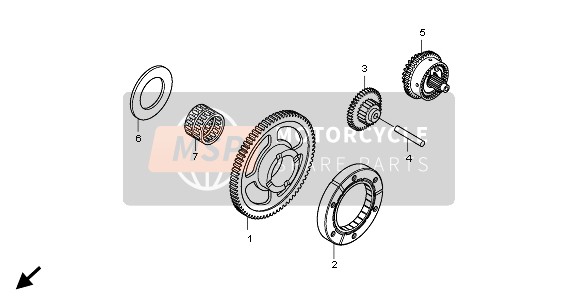 28131HP6A00, Gear, Starter Reduction (16T/26T), Honda, 0