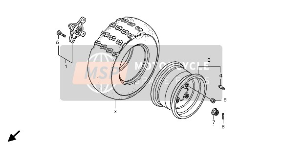 Honda TRX700XX 2008 REAR WHEEL for a 2008 Honda TRX700XX