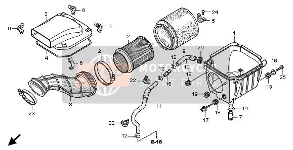 90651HP1600, Fascetta Connessione Filt, Honda, 2