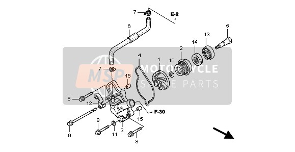 Honda TRX450ER SPORTRAX 2009 Pompe à eau pour un 2009 Honda TRX450ER SPORTRAX