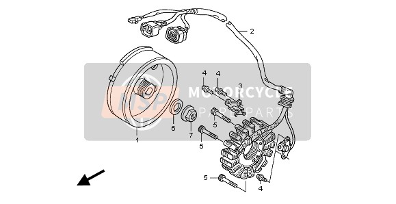 Honda TRX450ER SPORTRAX 2009 Generatore per un 2009 Honda TRX450ER SPORTRAX